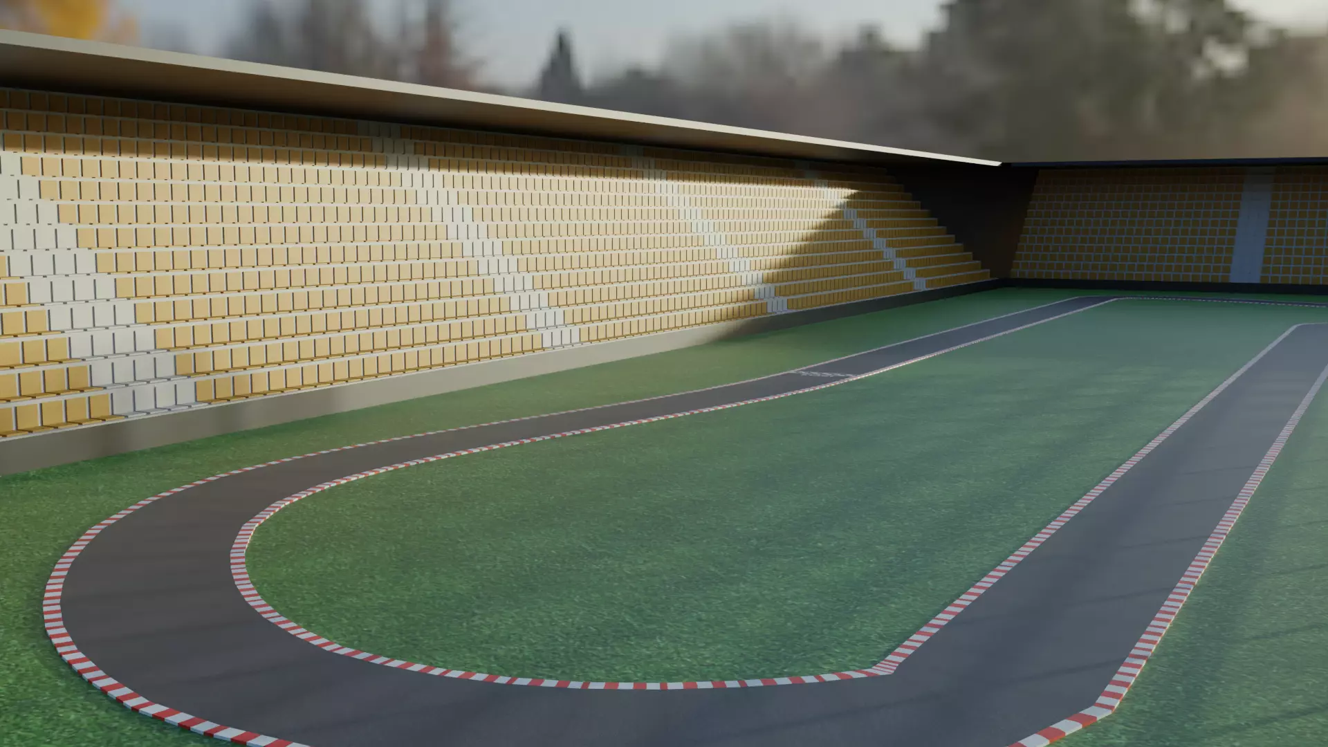 Race Track Low-poly 3D model_0