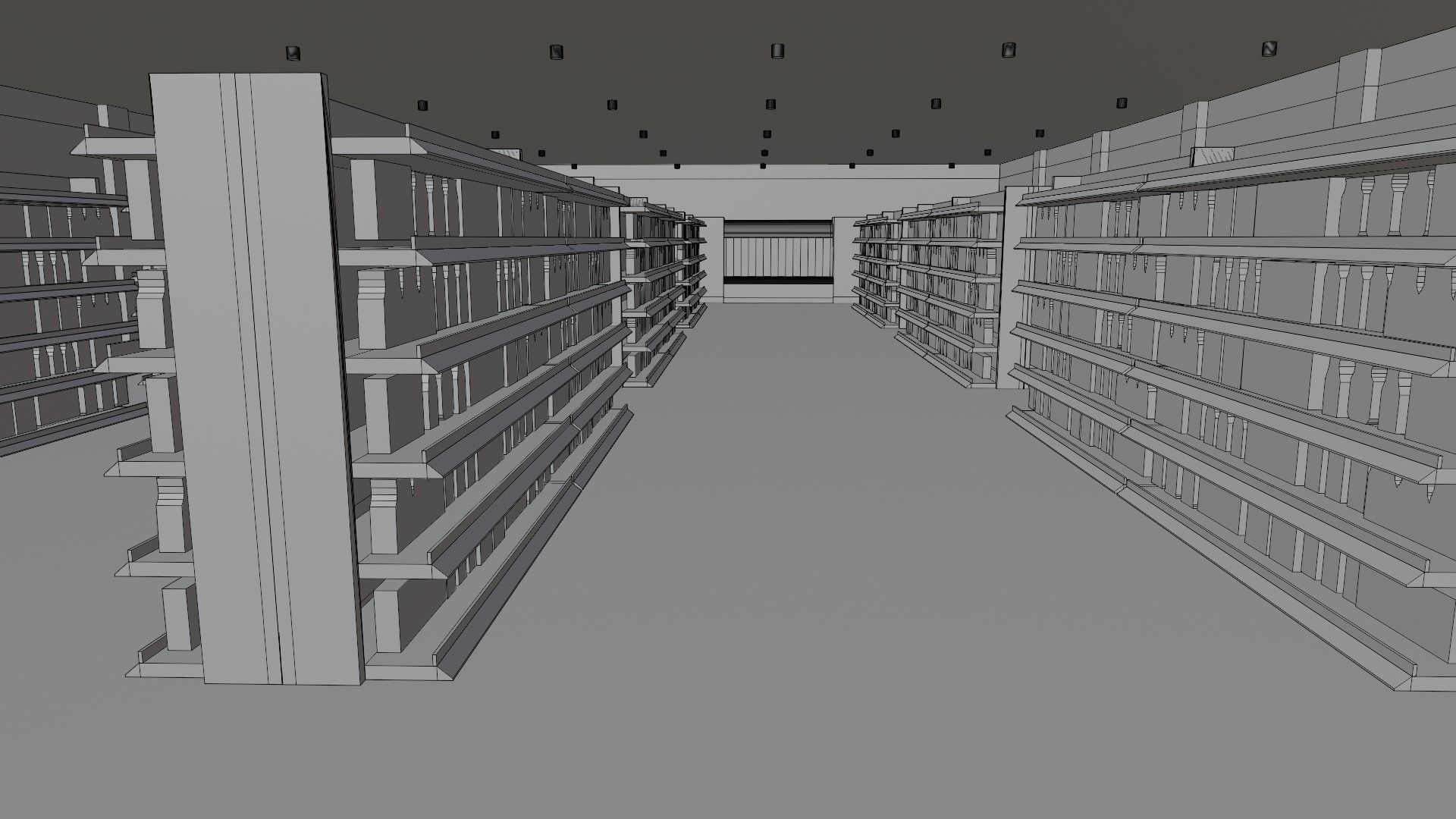 Supermarket interior Low-poly 3D model_8