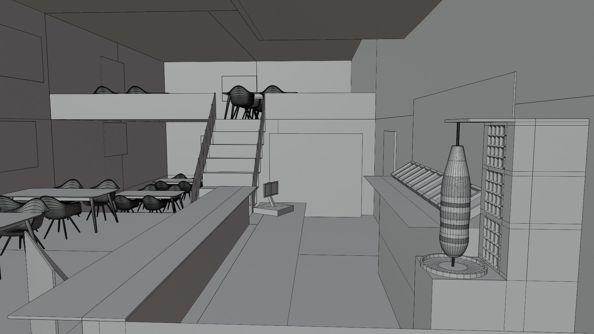 Kebab Restaurant Interior Low-poly 3D model_8