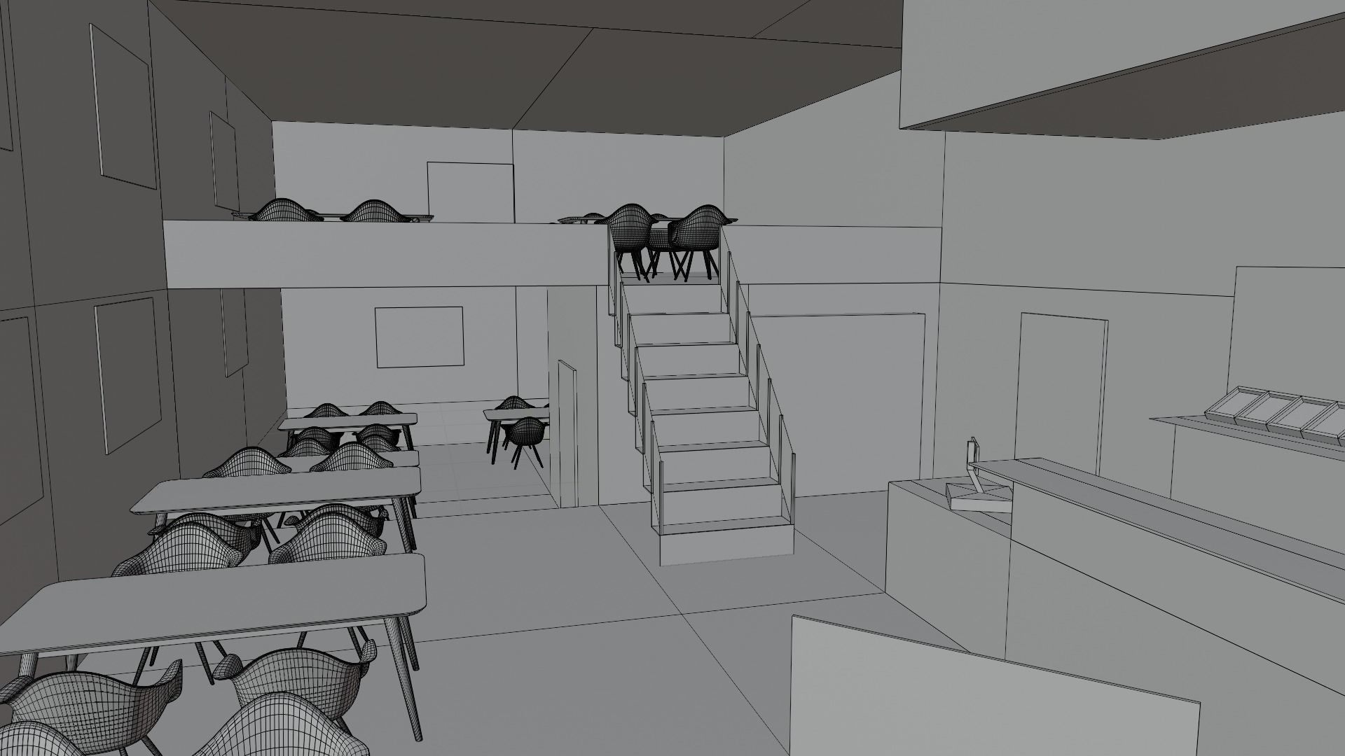 Doner Restaurant Interior Low-poly 3D model_7