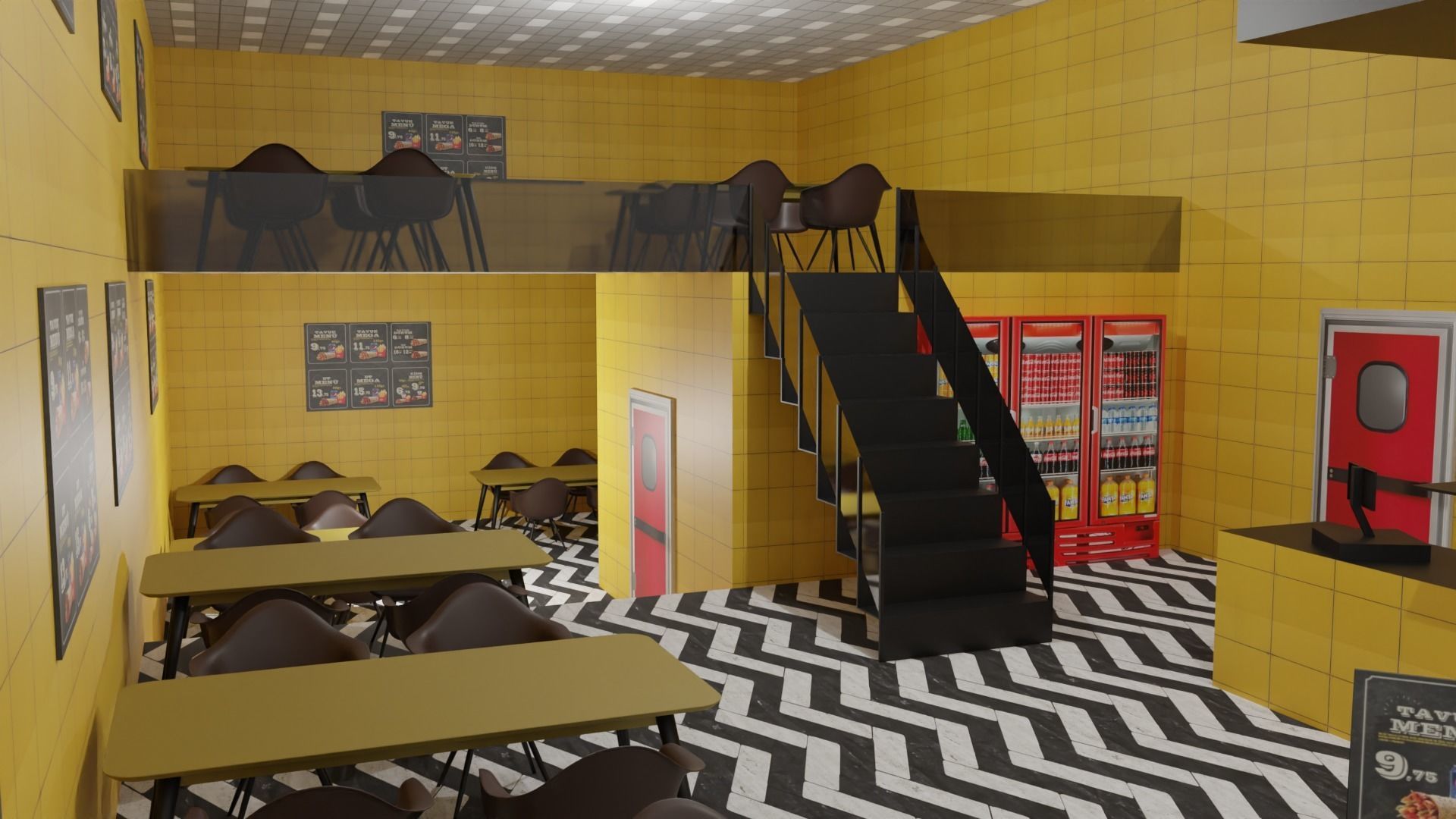 Doner Restaurant Interior Low-poly 3D model_6