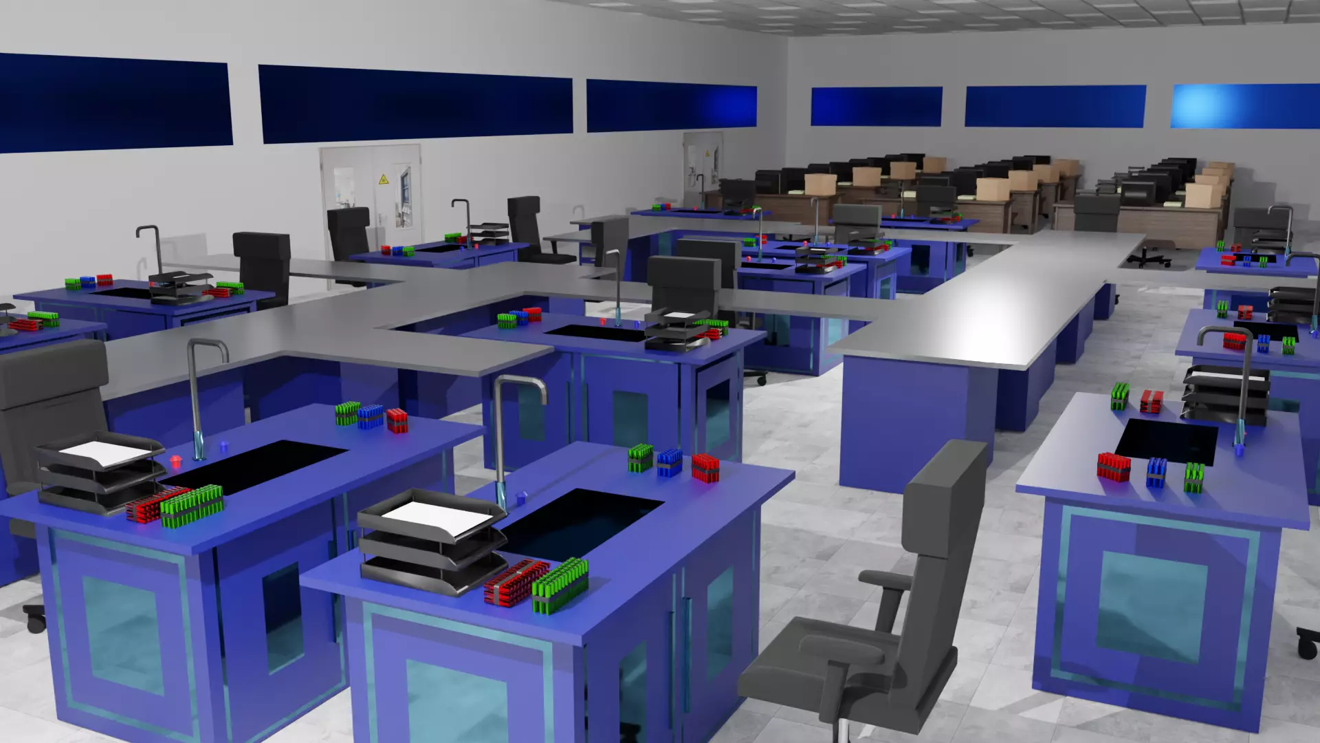 Laboratory Interior Low-poly 3D model