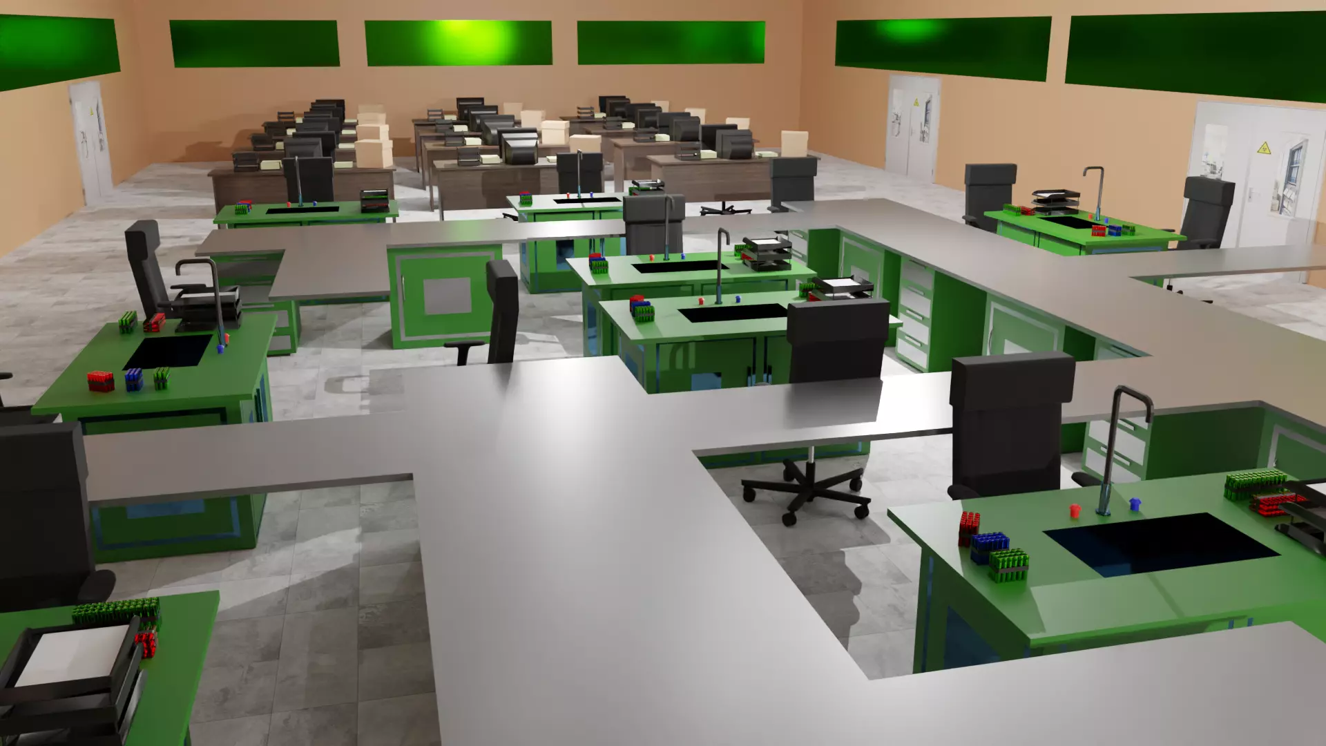 Laboratory Interior Low-poly 3D model