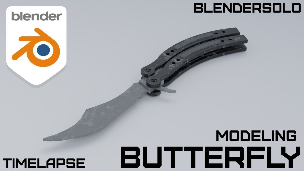 Butterfly Knife Model Low-poly 3D model_2