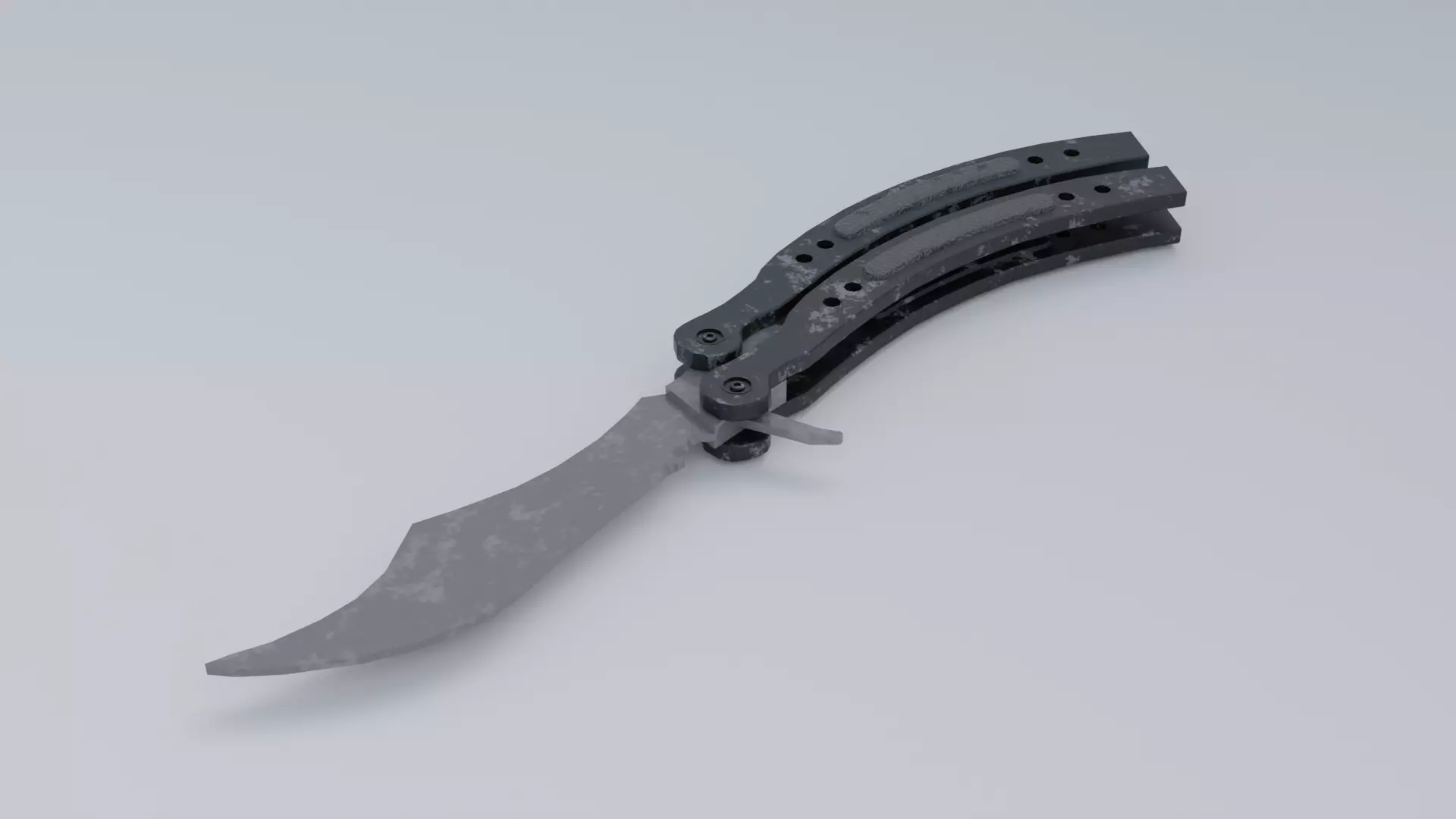 Butterfly Knife Model Low-poly 3D model_0