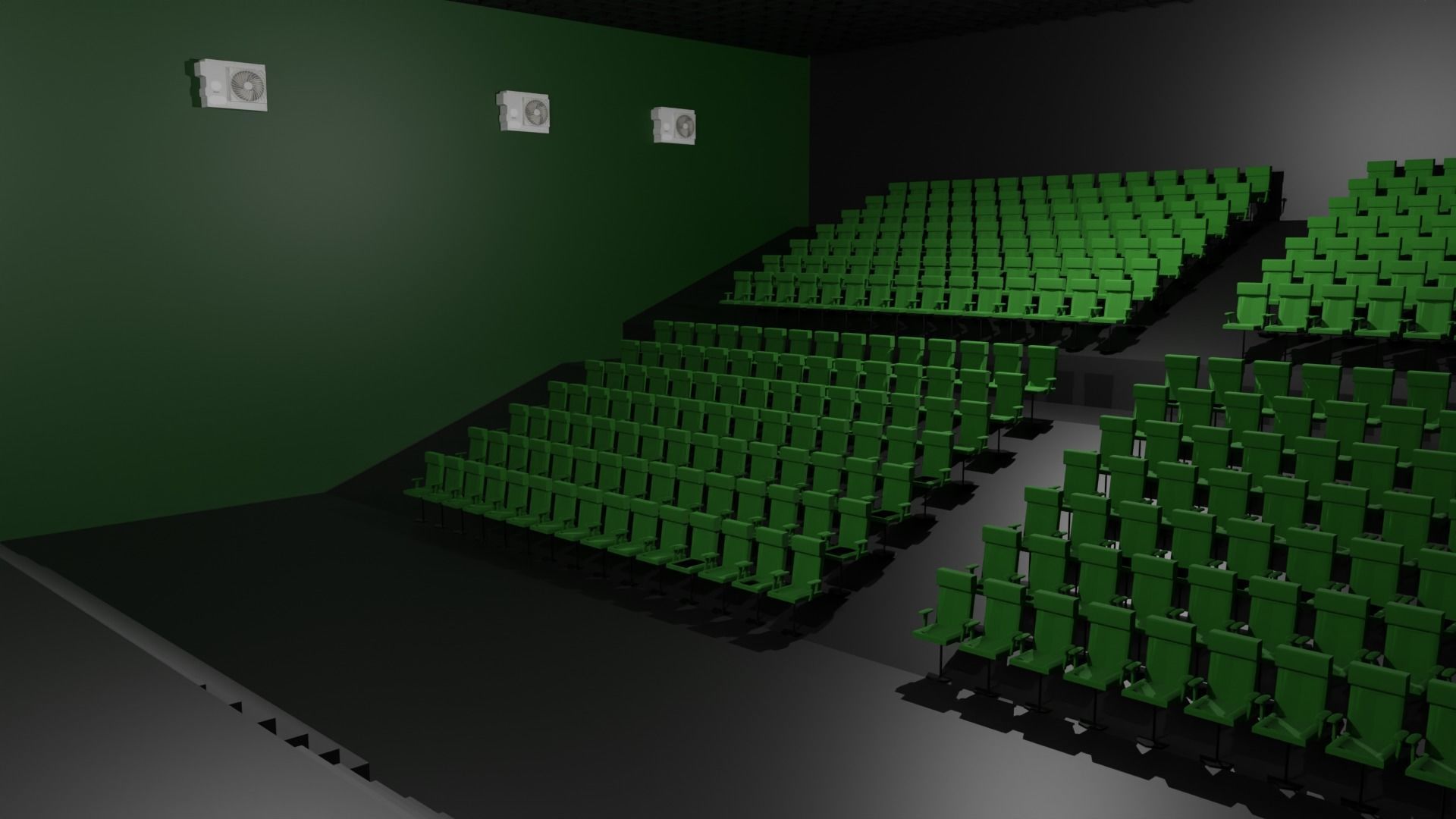 Cinema Interior Low-poly 3D model_3