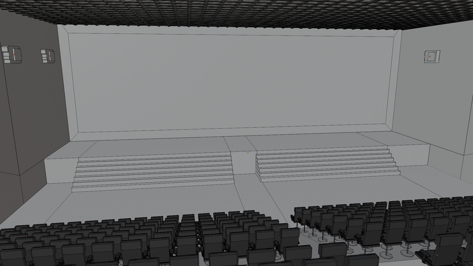 Cinema Interior Low-poly 3D model_6