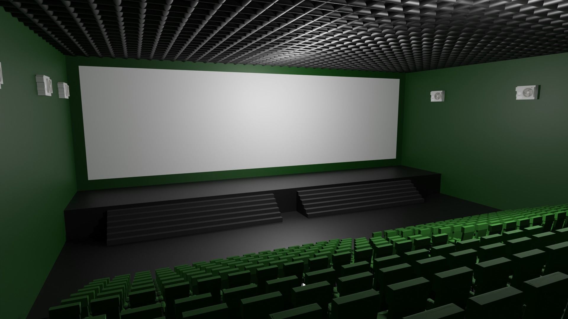 Cinema Interior Low-poly 3D model_4