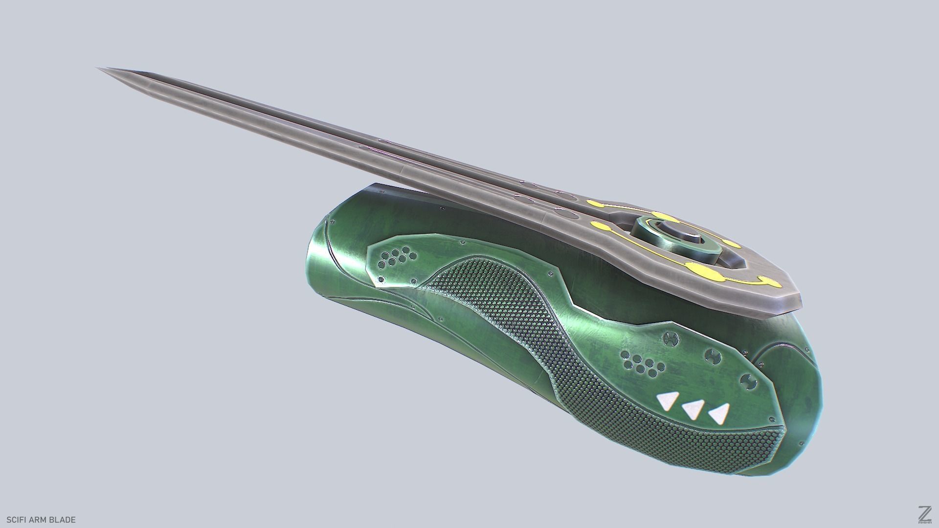 Scifi arm blade Low-poly 3D model_6