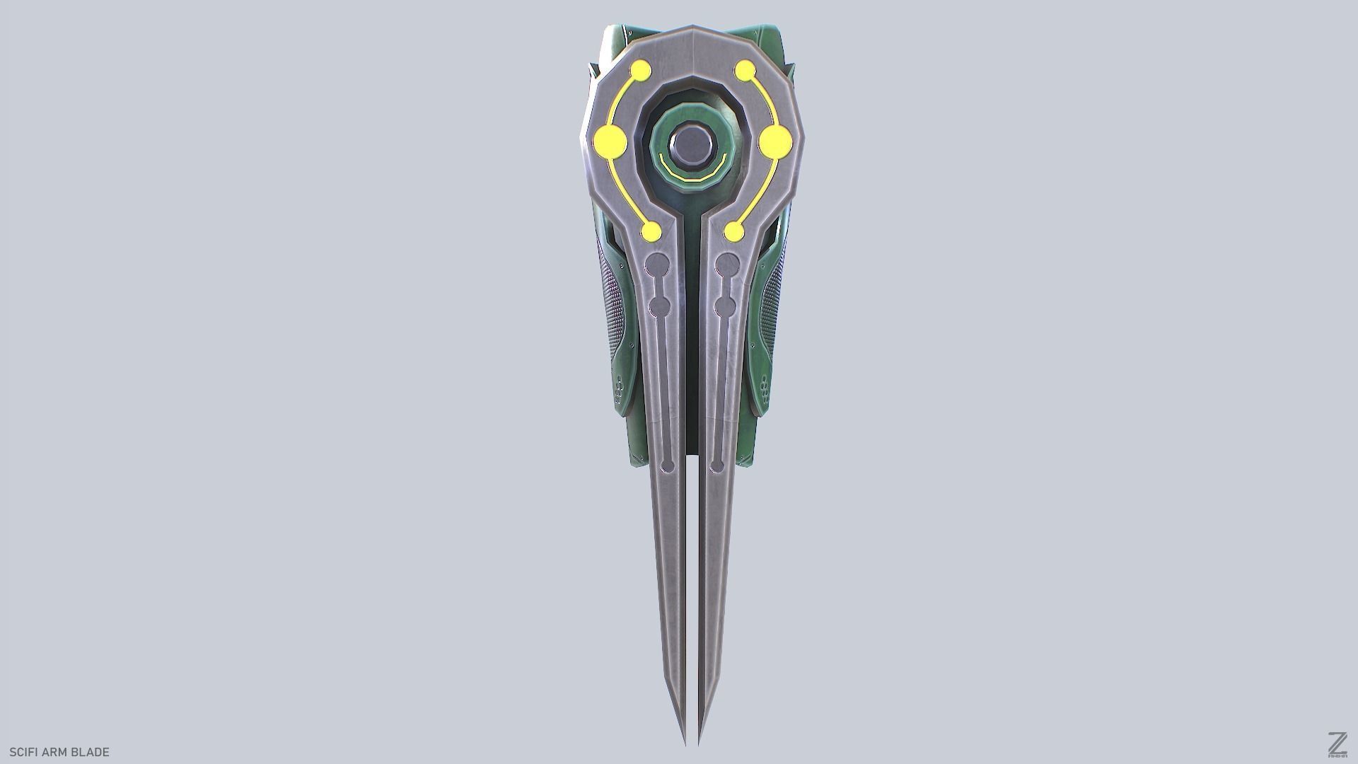 Scifi arm blade Low-poly 3D model_1