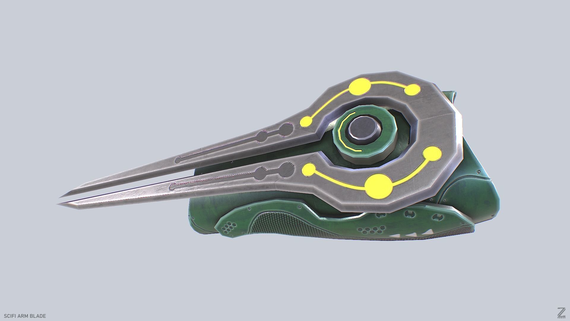 Scifi arm blade Low-poly 3D model_3