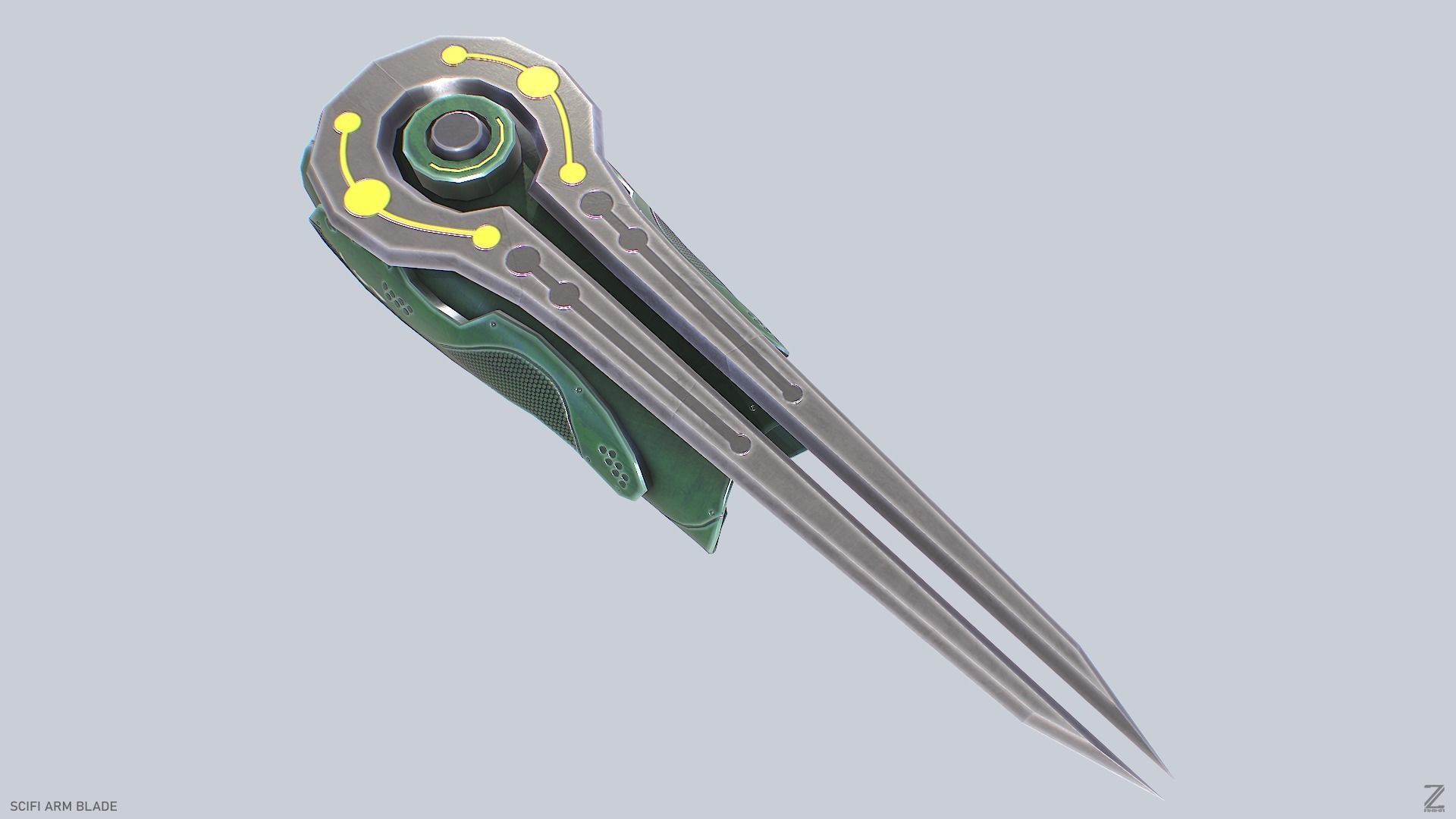 Scifi arm blade Low-poly 3D model_5