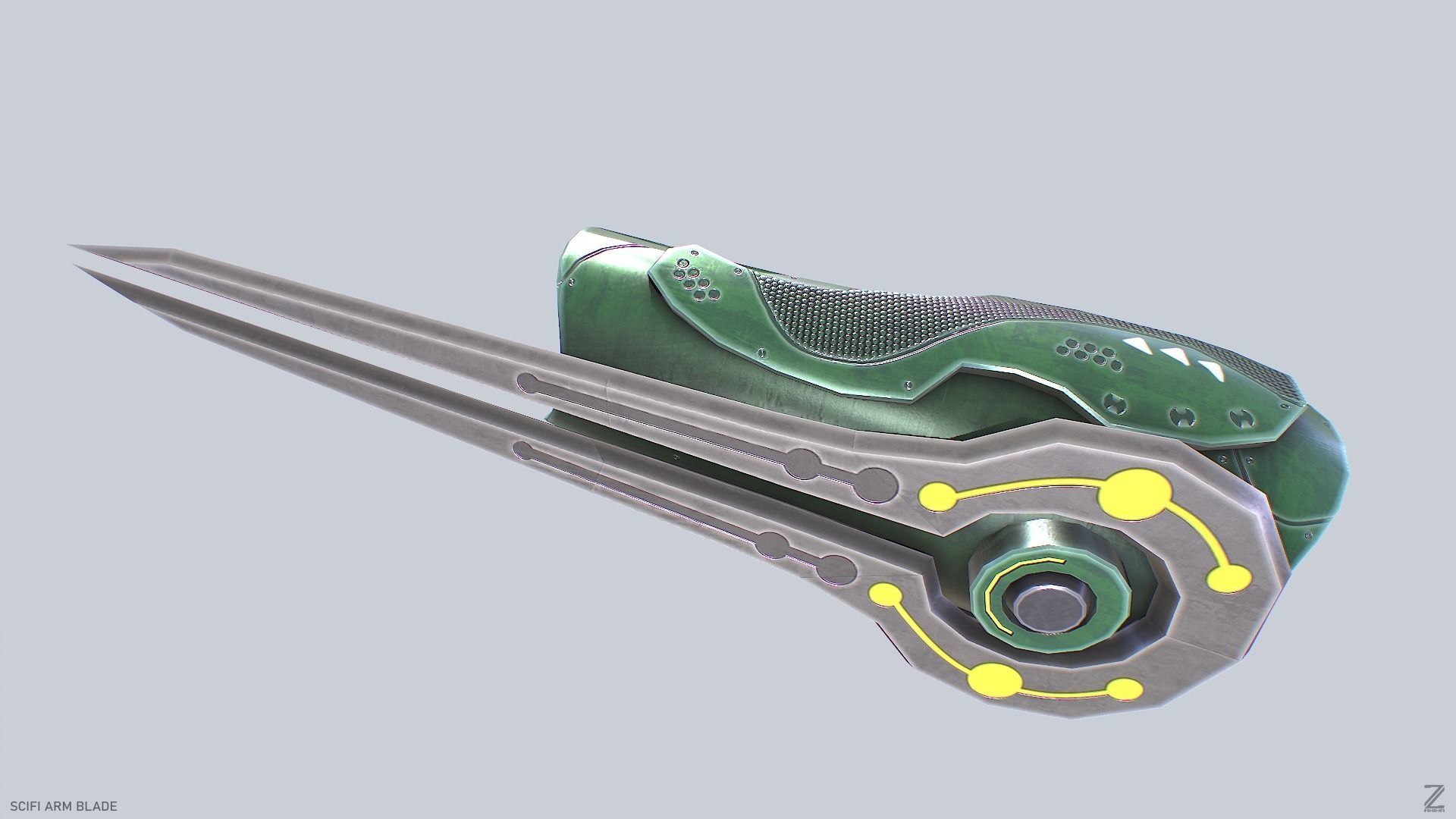 Scifi arm blade Low-poly 3D model_7