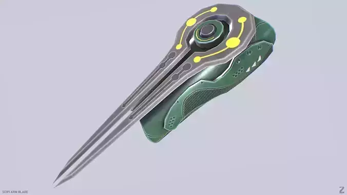 Scifi arm blade Low-poly 3D model