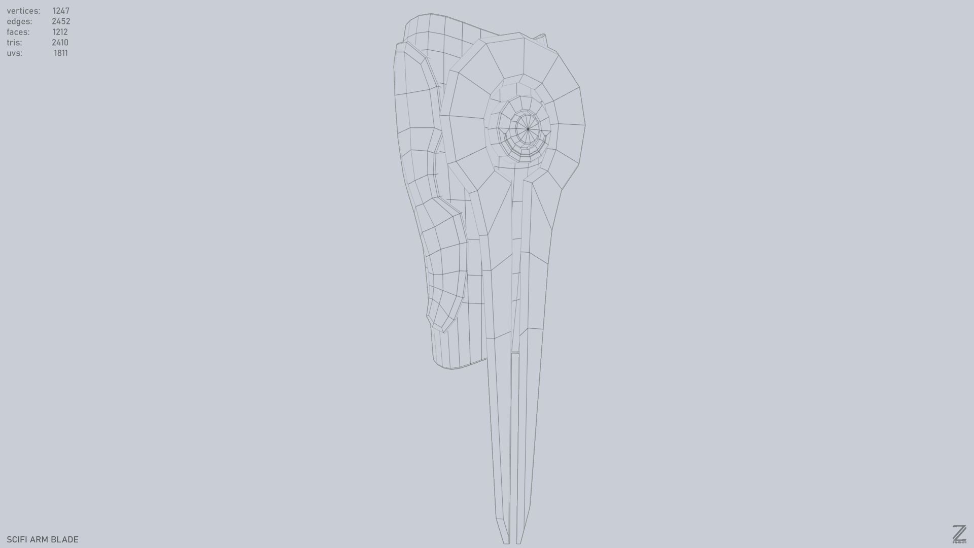 Scifi arm blade Low-poly 3D model_8