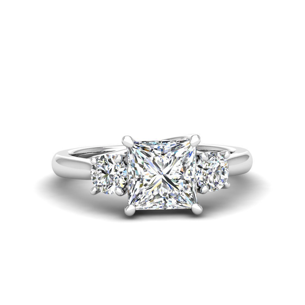Engagement ring Kelly princess 3D print model_17