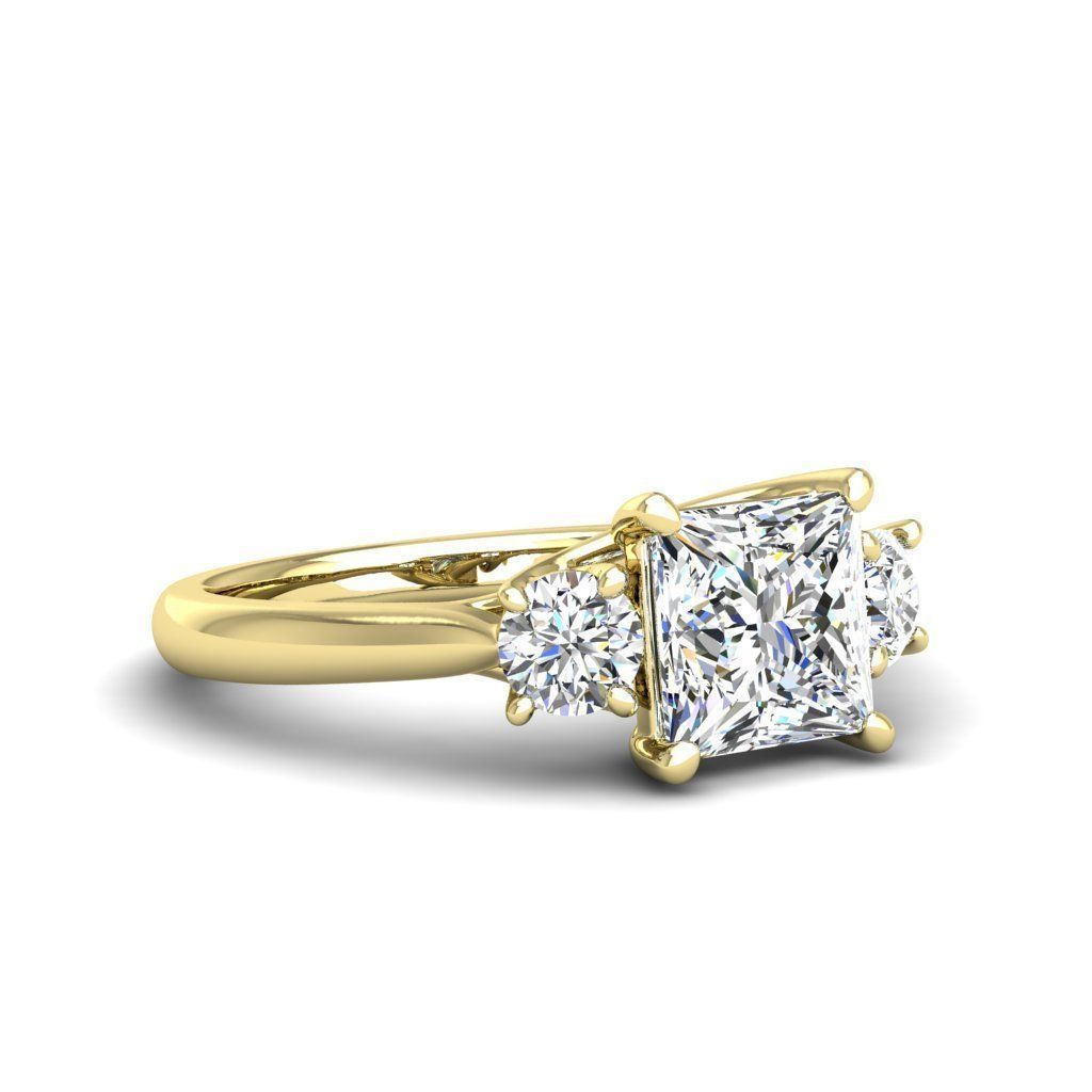 Engagement ring Kelly princess 3D print model_10