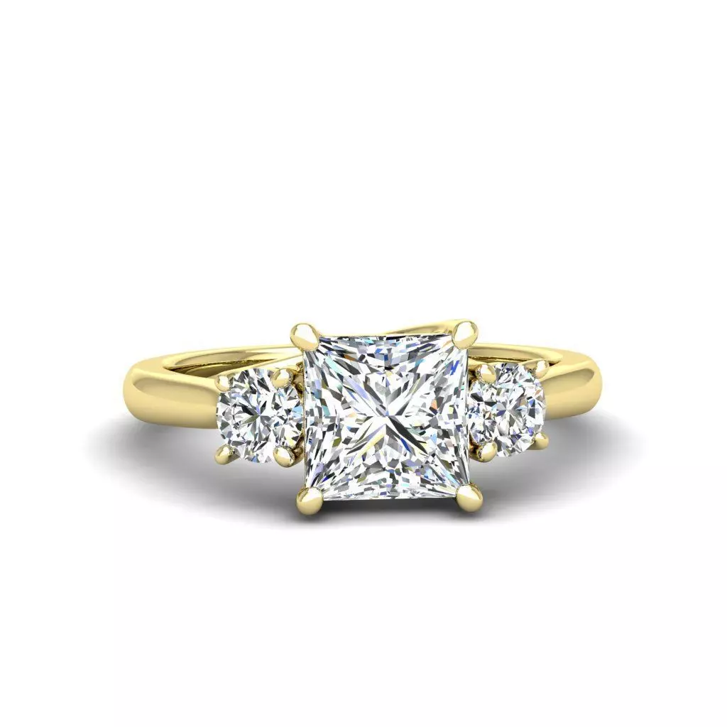 Engagement ring Kelly princess 3D print model_0