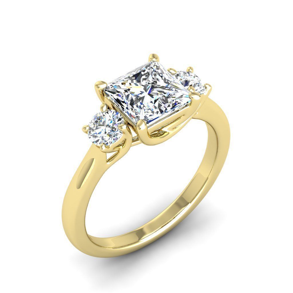 Engagement ring Kelly princess 3D print model_20