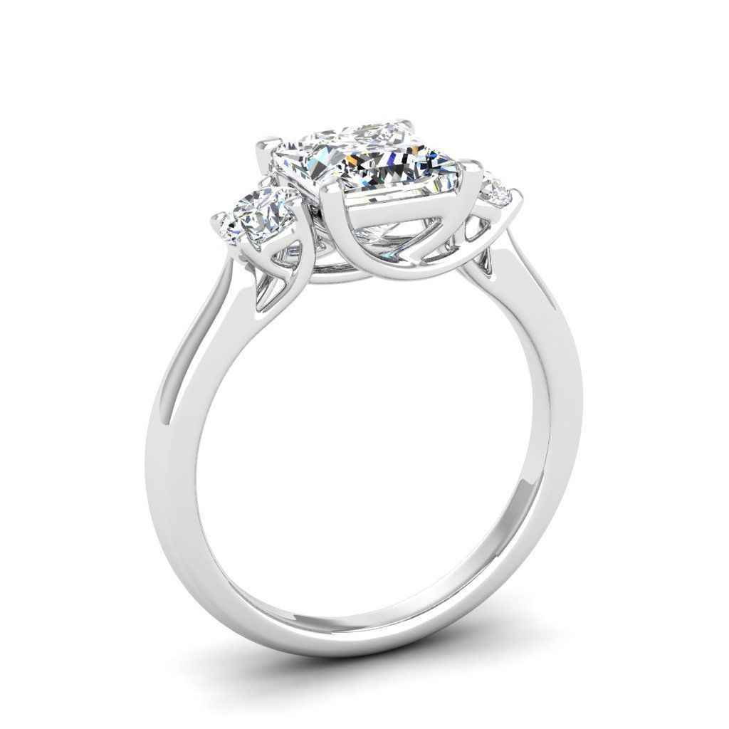 Engagement ring Kelly princess 3D print model_5