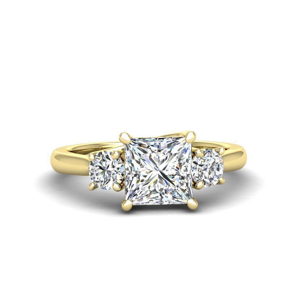 Engagement ring Kelly princess 3D print model_24