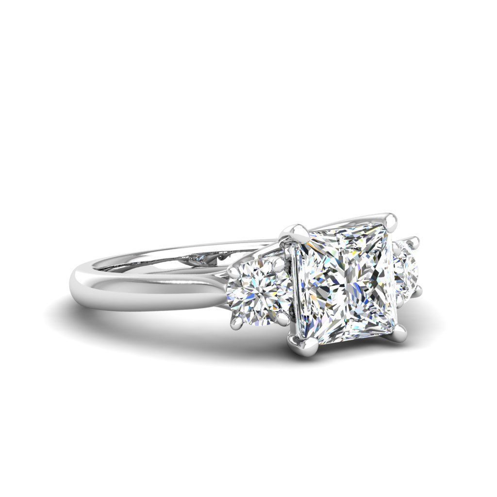 Engagement ring Kelly princess 3D print model_19