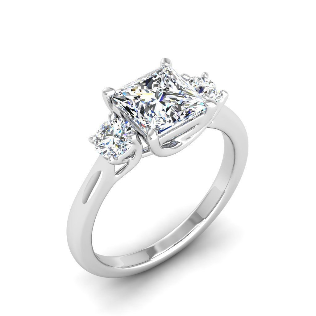Engagement ring Kelly princess 3D print model_26