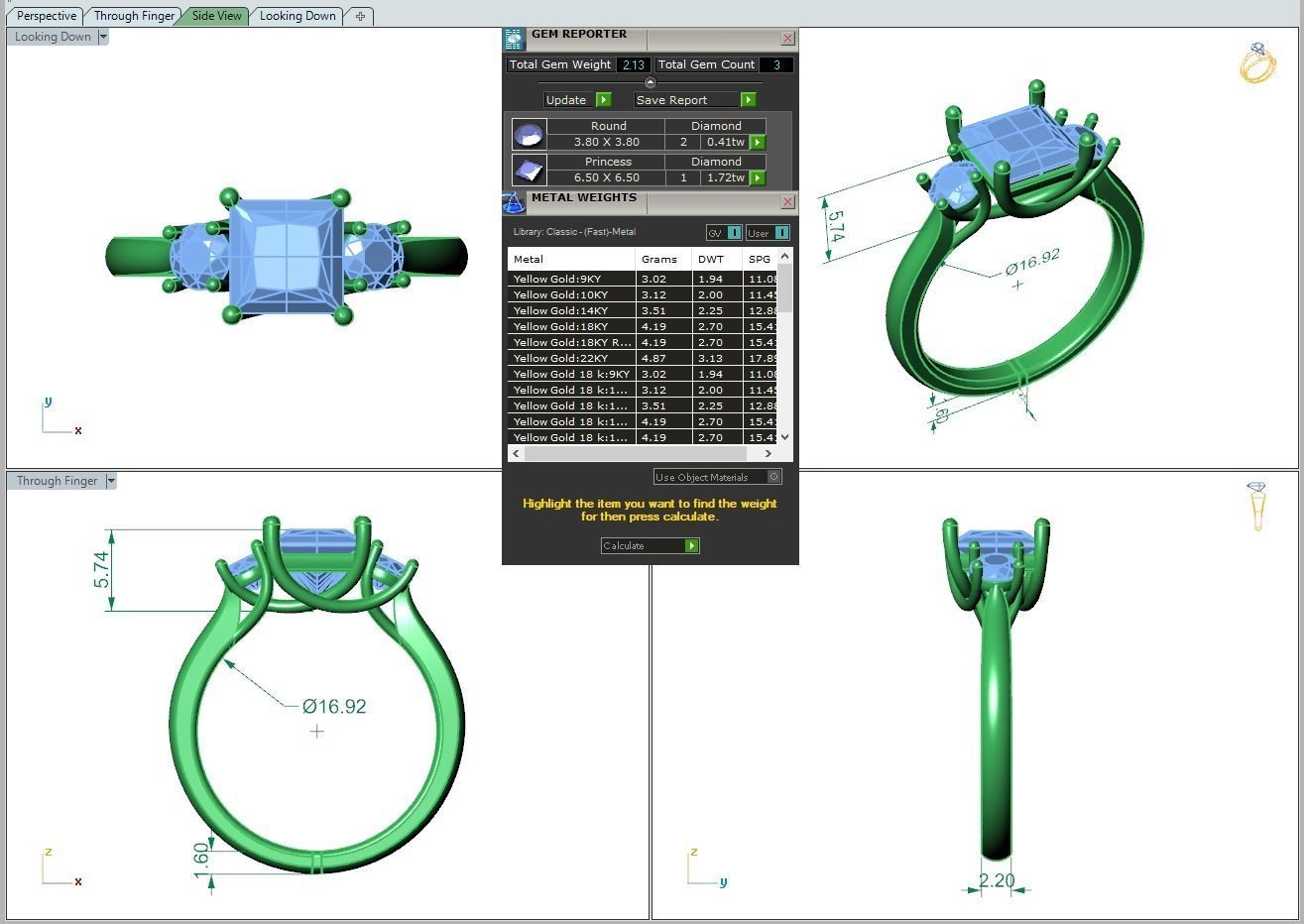 Engagement ring Kelly princess 3D print model_27
