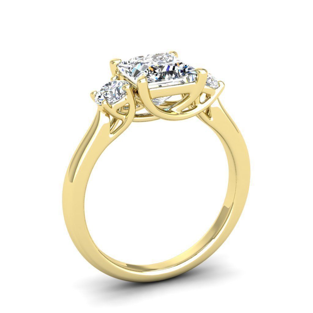 Engagement ring Kelly princess 3D print model_6