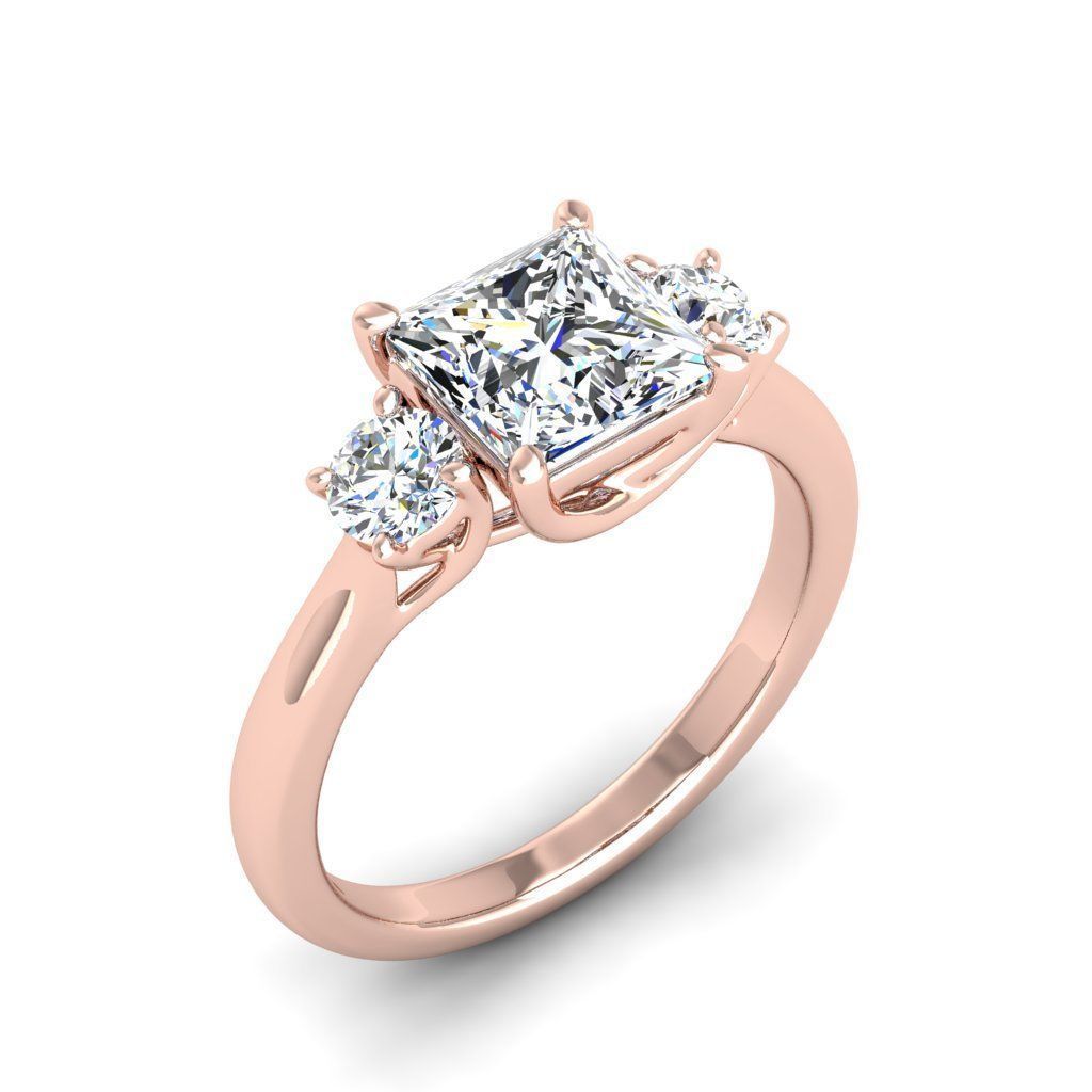 Engagement ring Kelly princess 3D print model_12