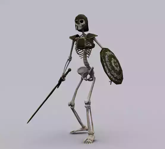 SKELETON KNIGHT GAME READY ANIMATED MODEL Low-poly 3D model