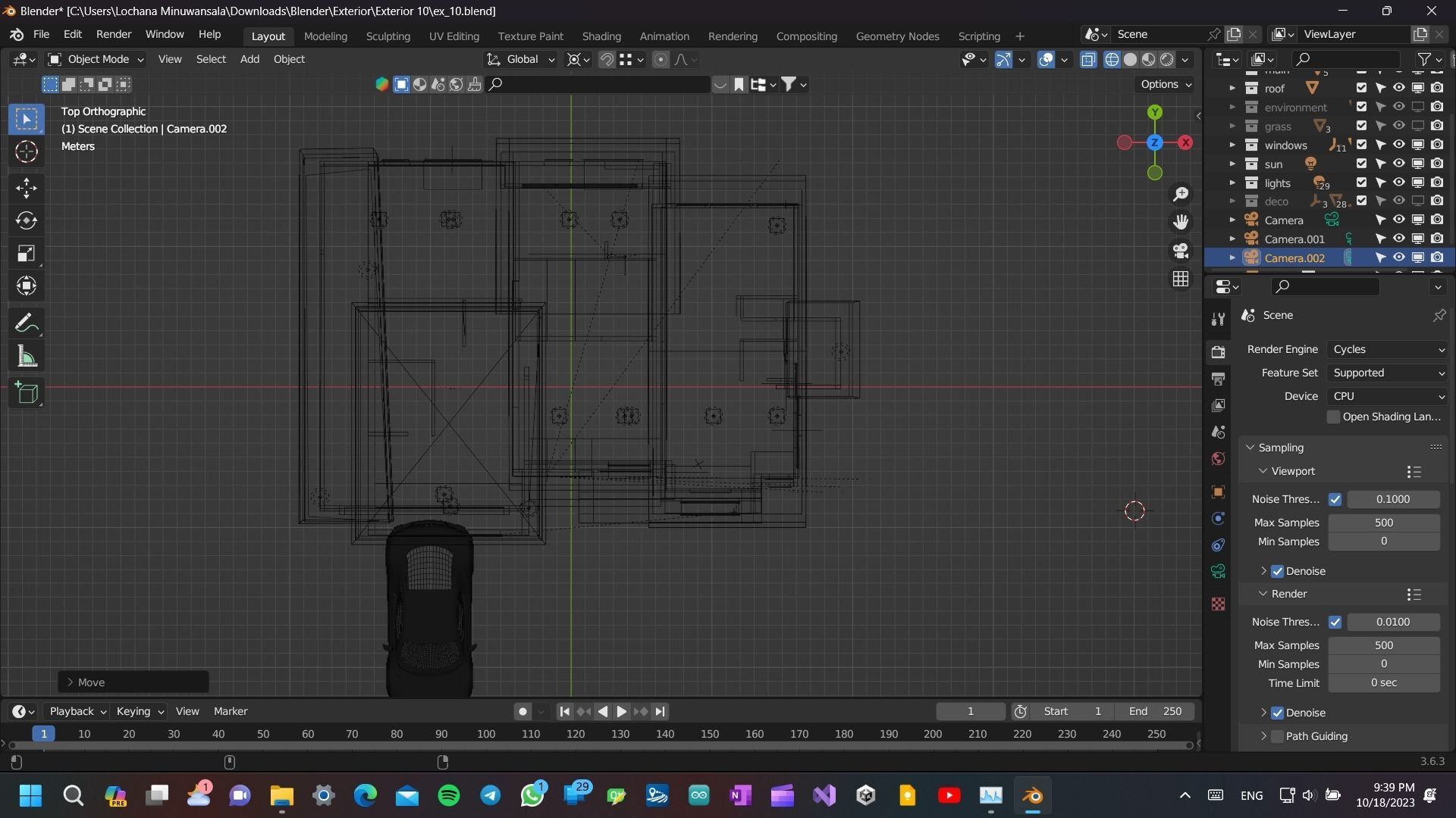 Modern Luxury house Exterior 3D model with environment and a Car Low-poly 3D model_19