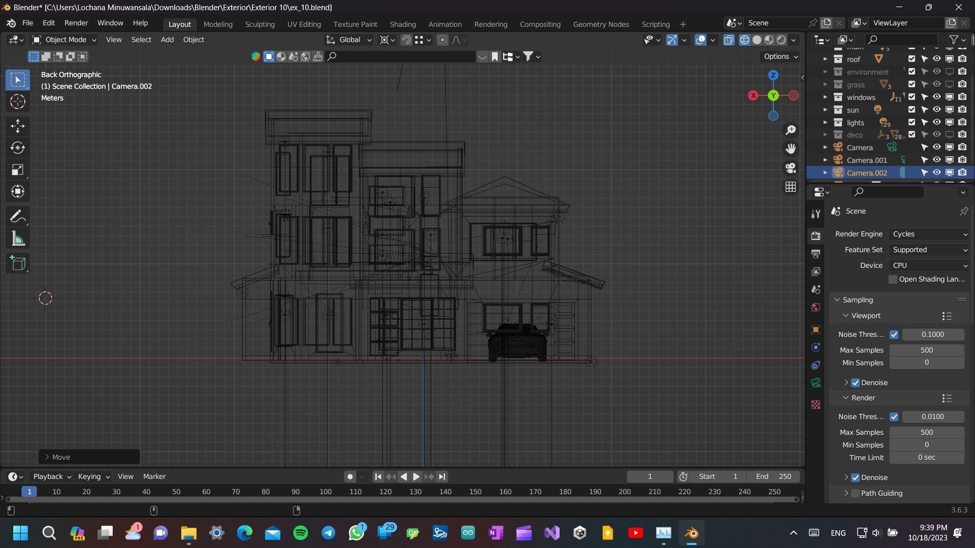 Modern Luxury house Exterior 3D model with environment and a Car Low-poly 3D model_11