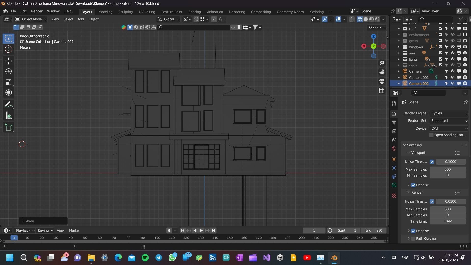 Modern Luxury house Exterior 3D model with environment and a Car Low-poly 3D model_15