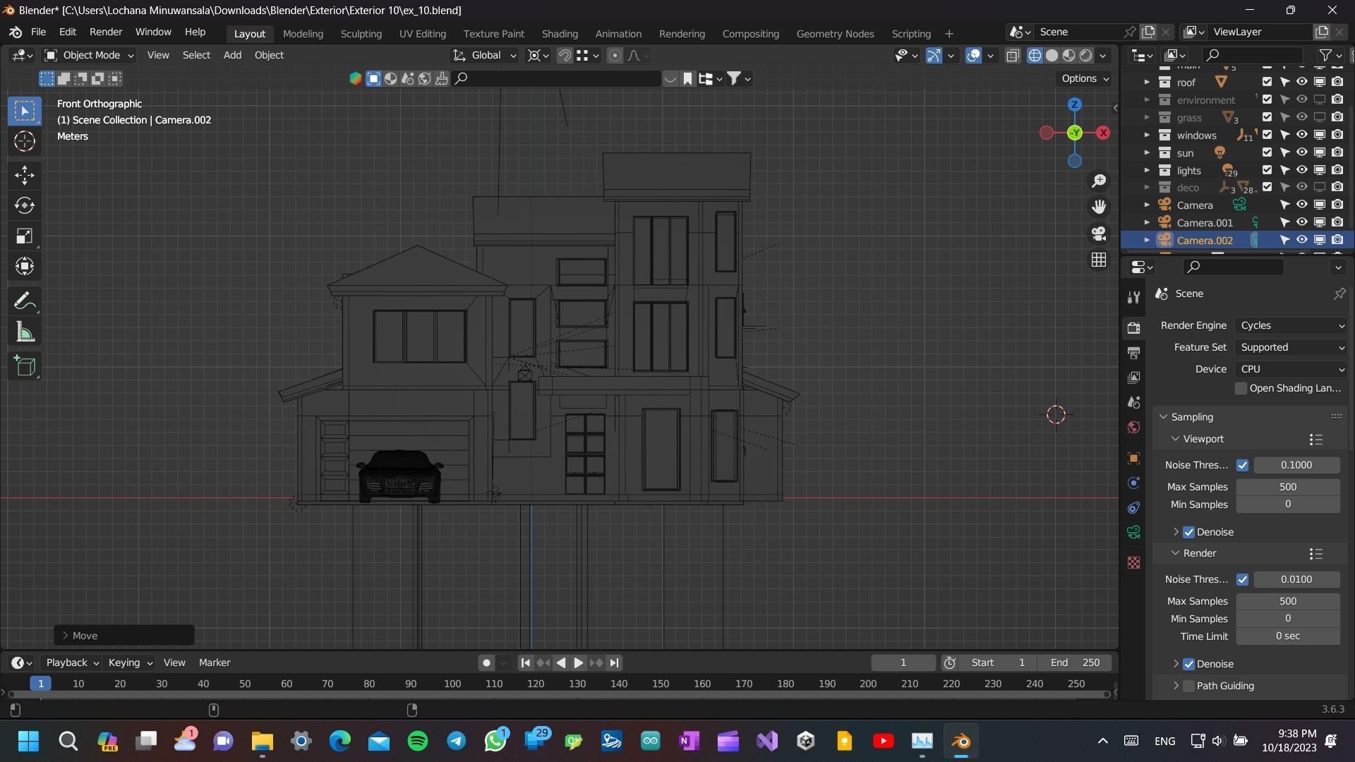 Modern Luxury house Exterior 3D model with environment and a Car Low-poly 3D model_20