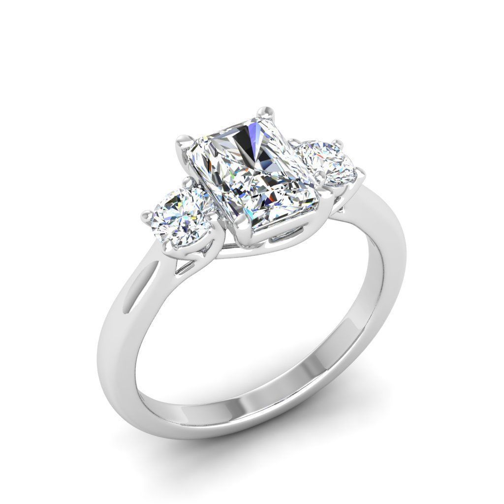 Engagement ring Kelly radiant 3D print model_13
