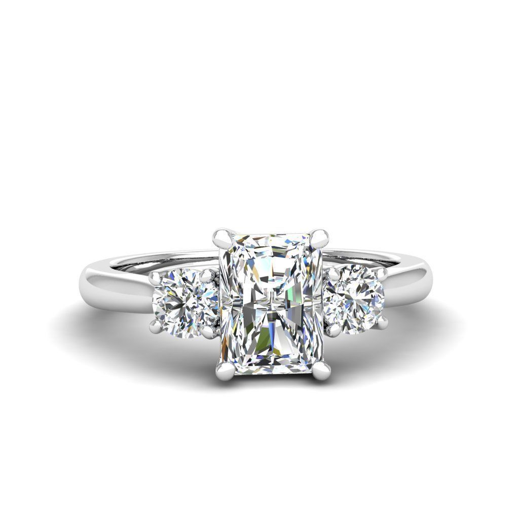Engagement ring Kelly radiant 3D print model_15