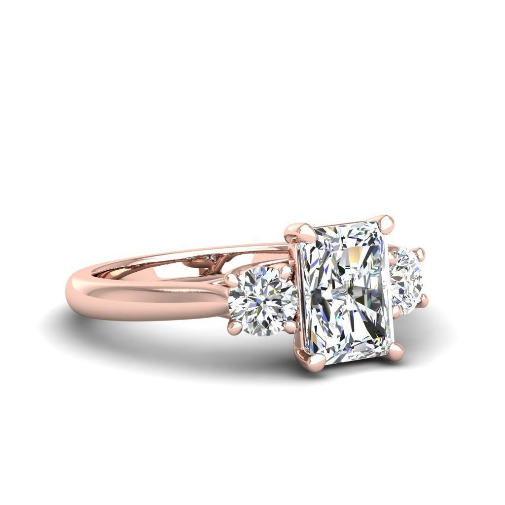 Engagement ring Kelly radiant 3D print model_26