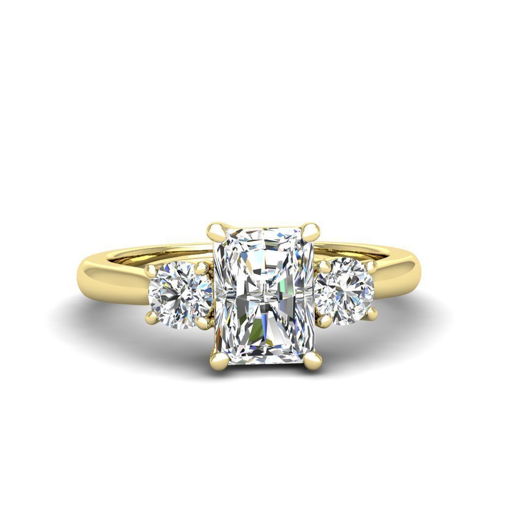 Engagement ring Kelly radiant 3D print model_16
