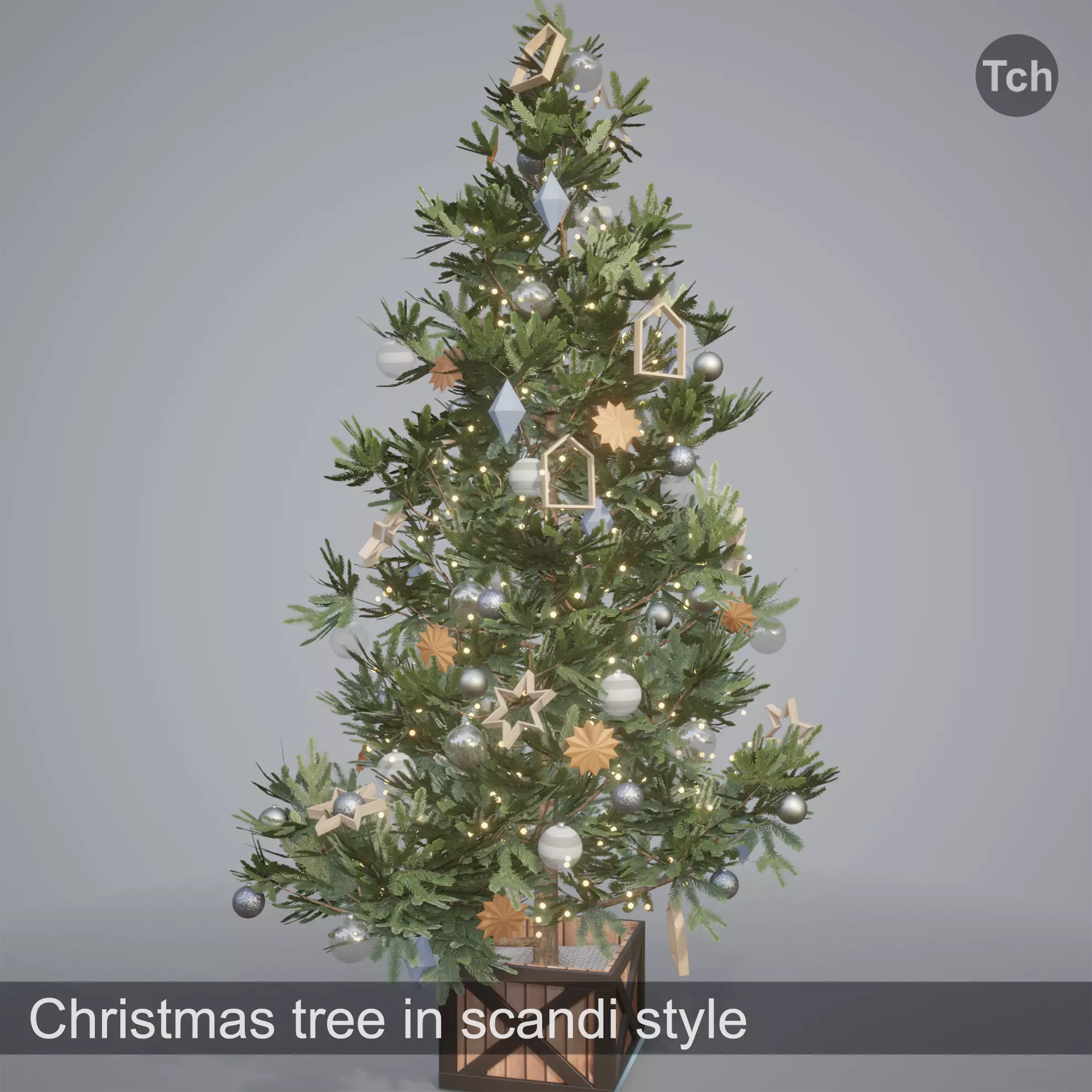 Christmas tree in scandi style 3D model
