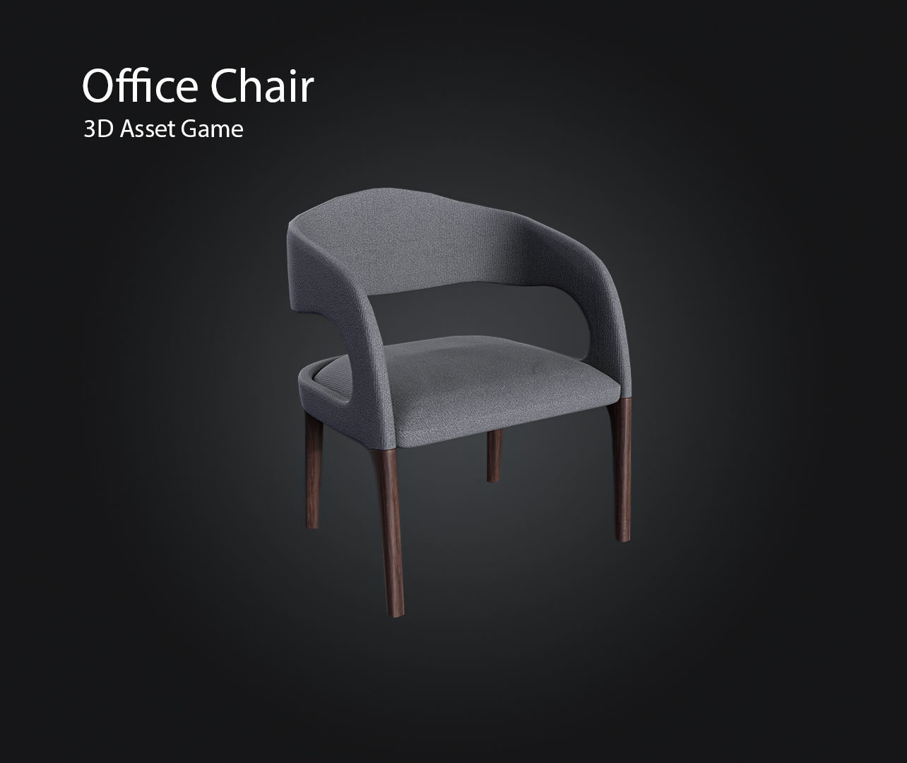 Chair Low-poly 3D model_7