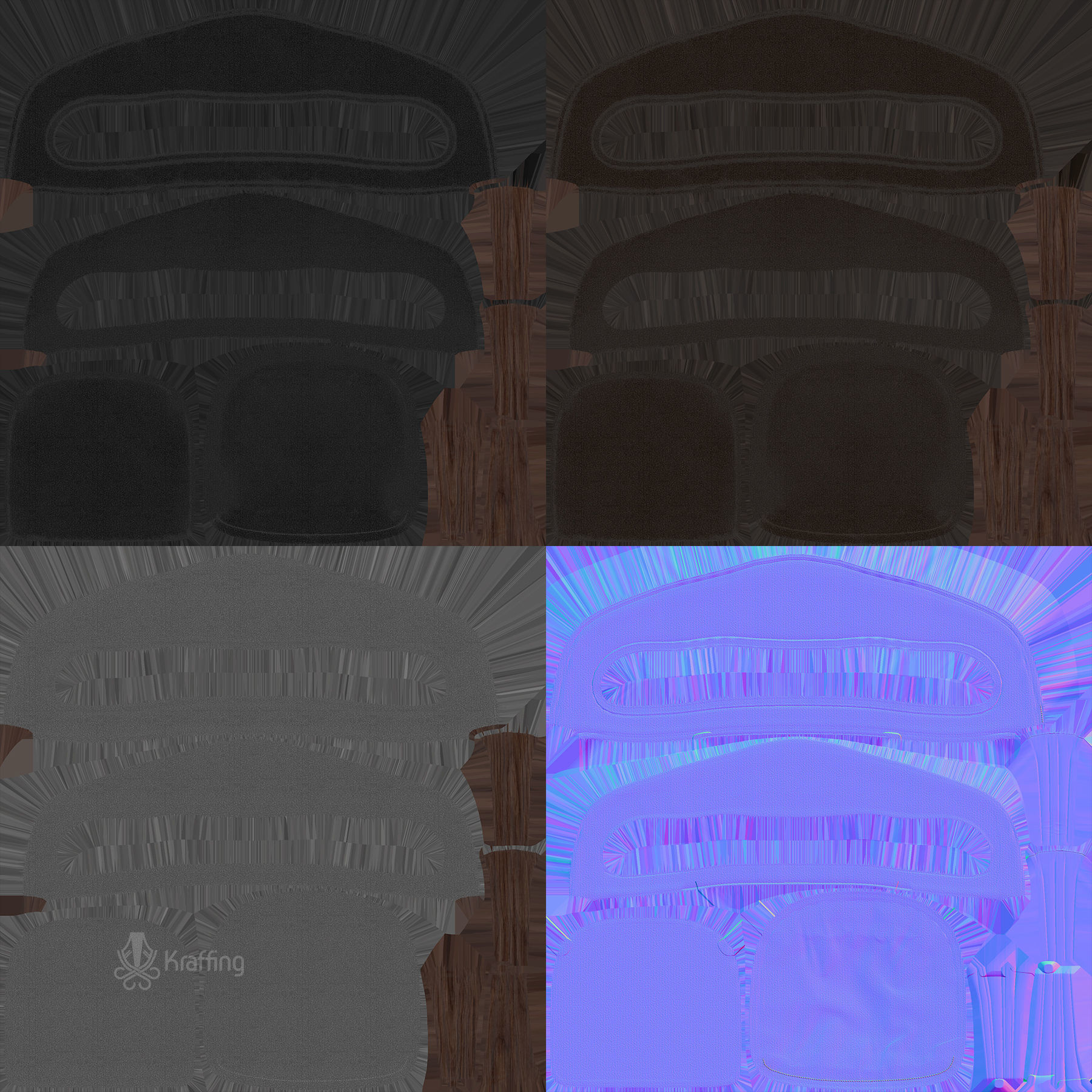 Chair Low-poly 3D model_12