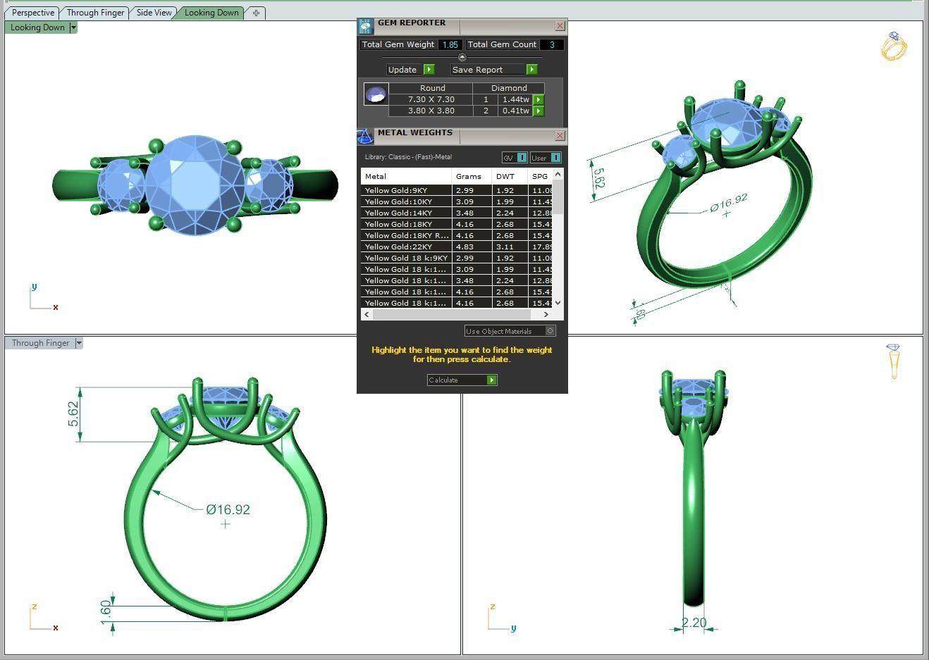 Engagement ring Kelly round 3D print model_26