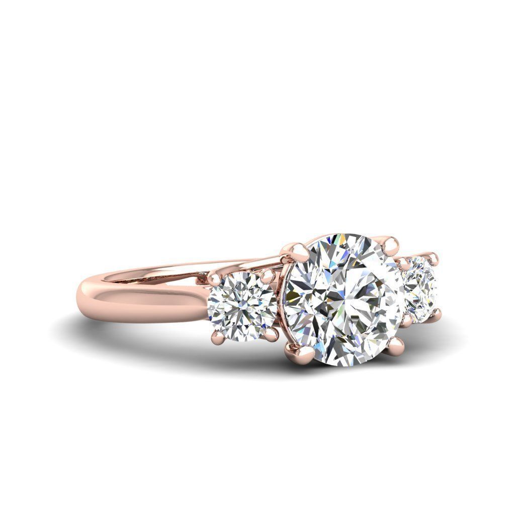 Engagement ring Kelly round 3D print model_17