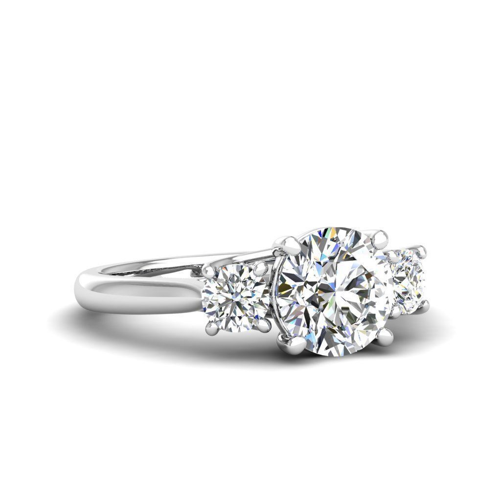 Engagement ring Kelly round 3D print model_18