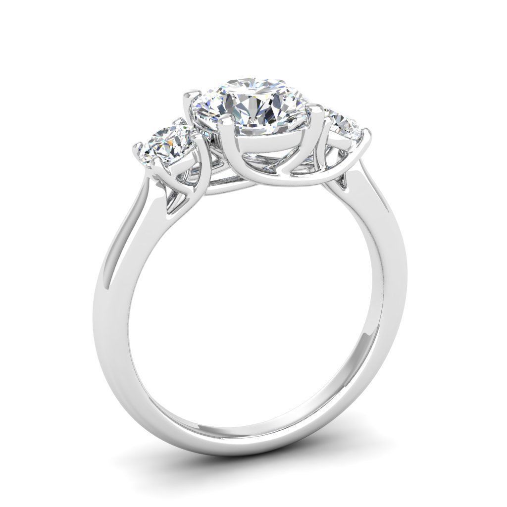 Engagement ring Kelly round 3D print model_5