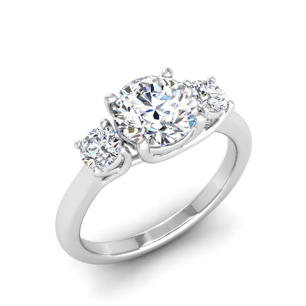 Engagement ring Kelly round 3D print model_23