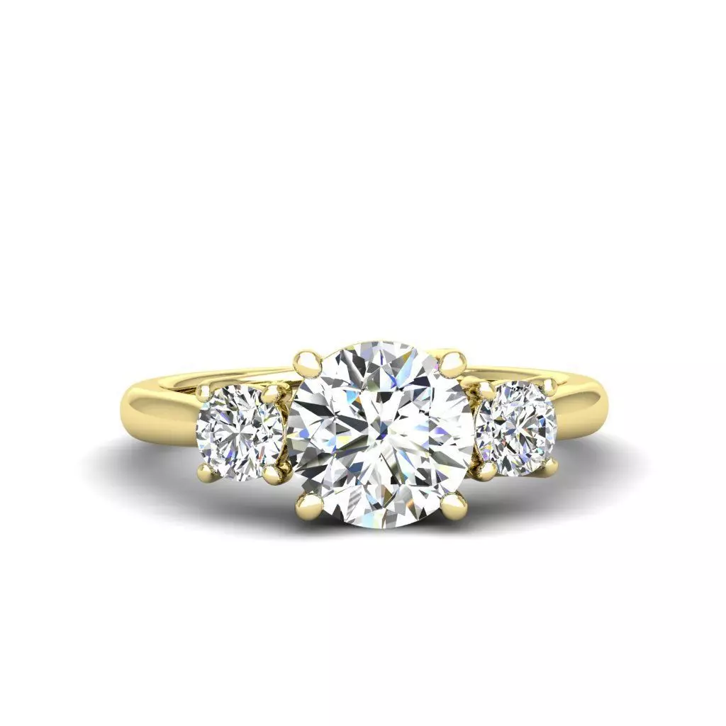 Engagement ring Kelly round 3D print model_0