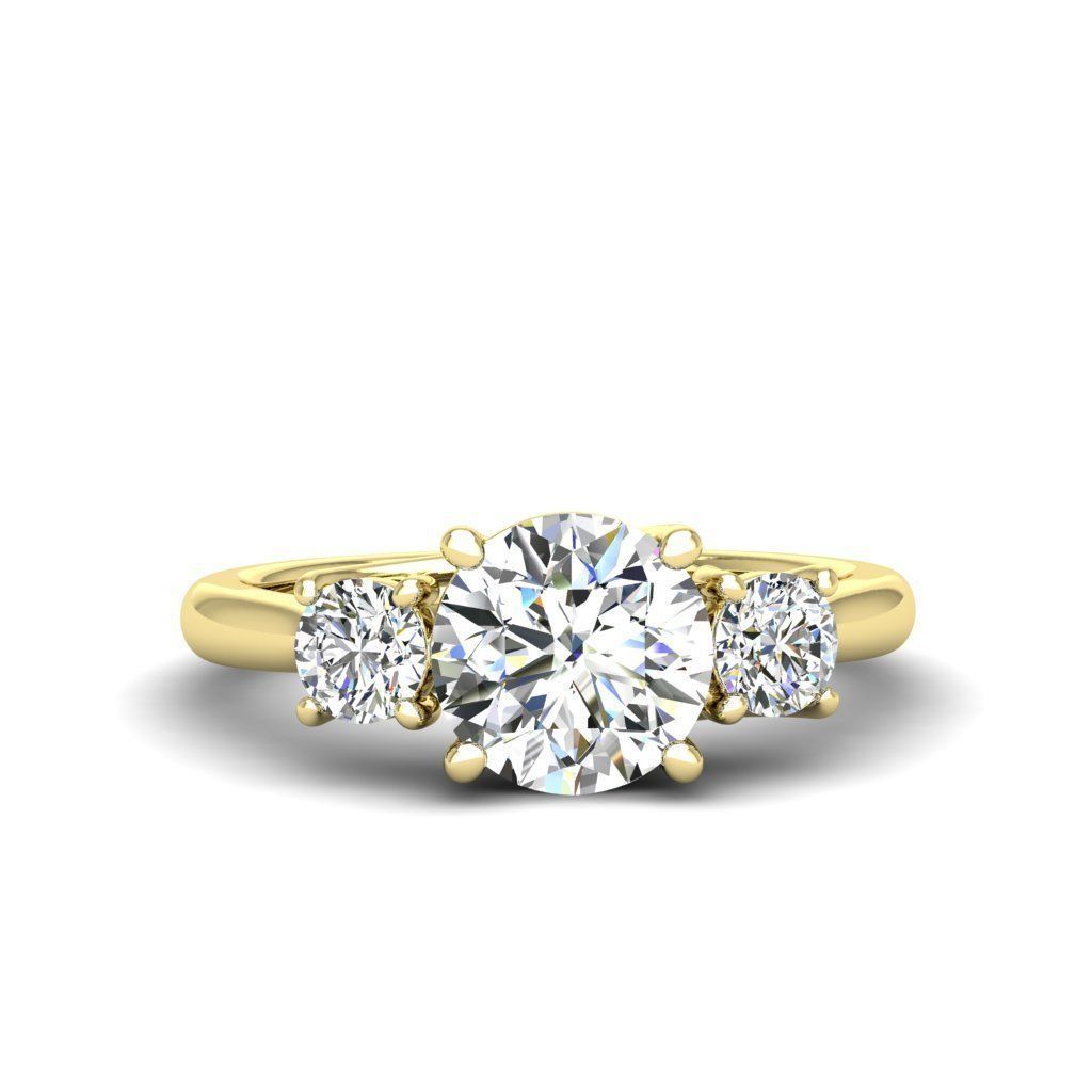 Engagement ring Kelly round 3D print model_19