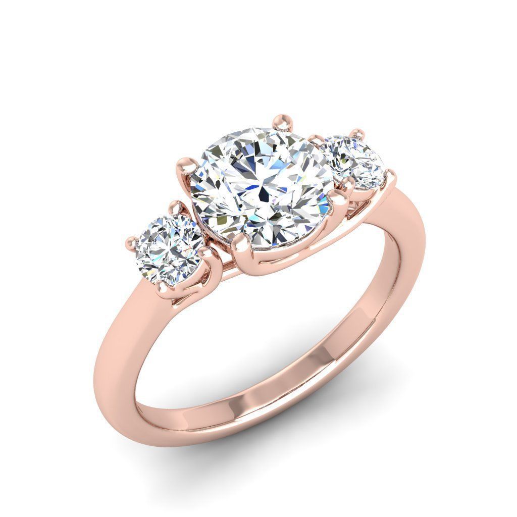 Engagement ring Kelly round 3D print model_27